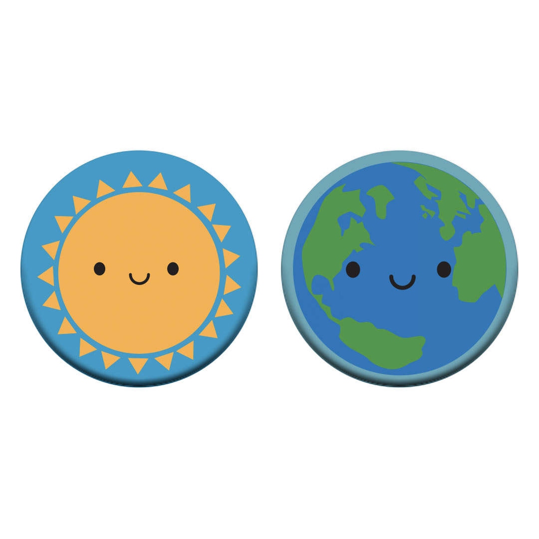 The Sun & Earth badge designs