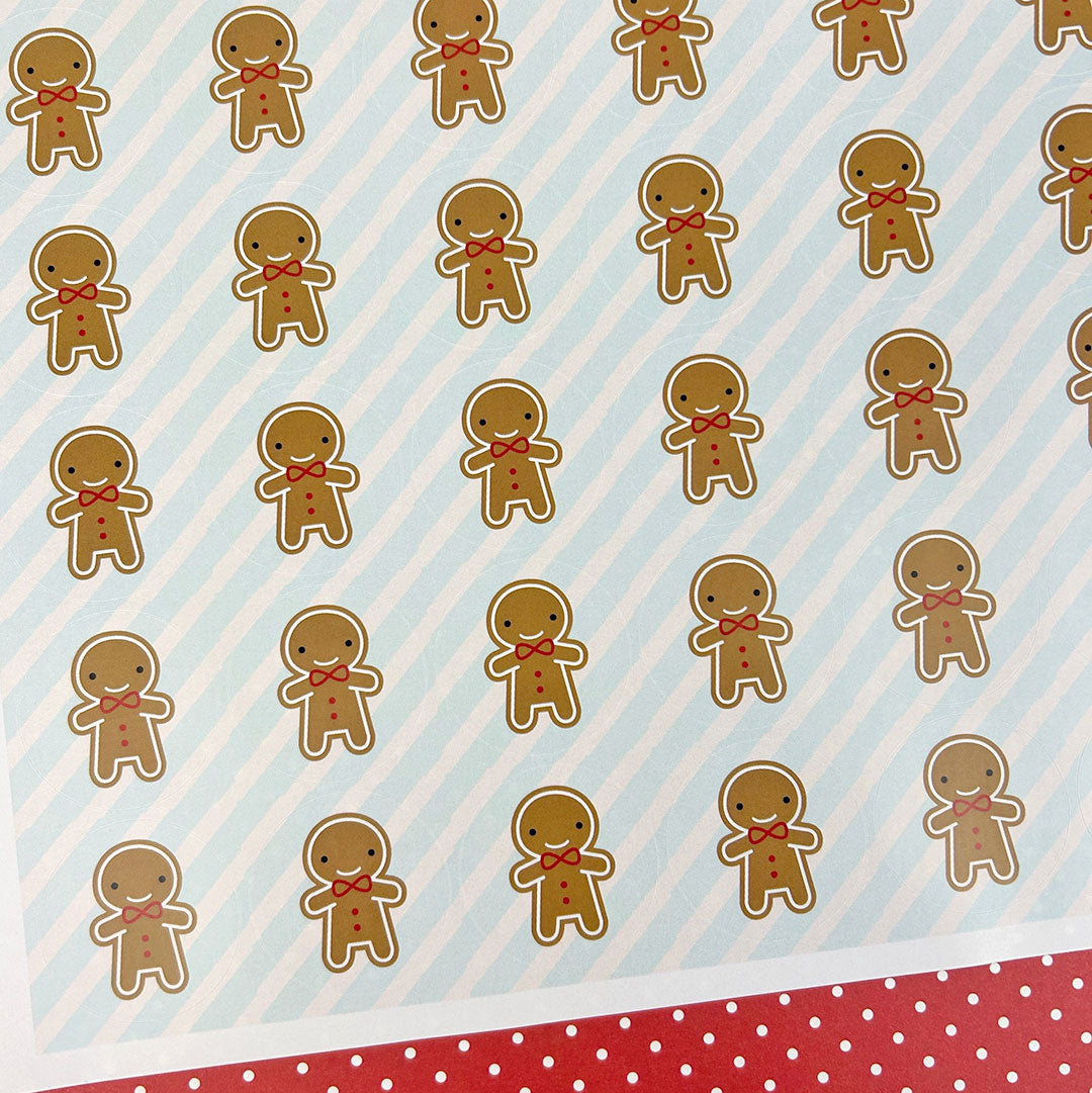 A full sheet with lots of gingerbread man stickers
