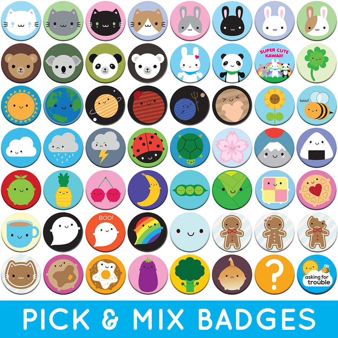 All currently available badge designs