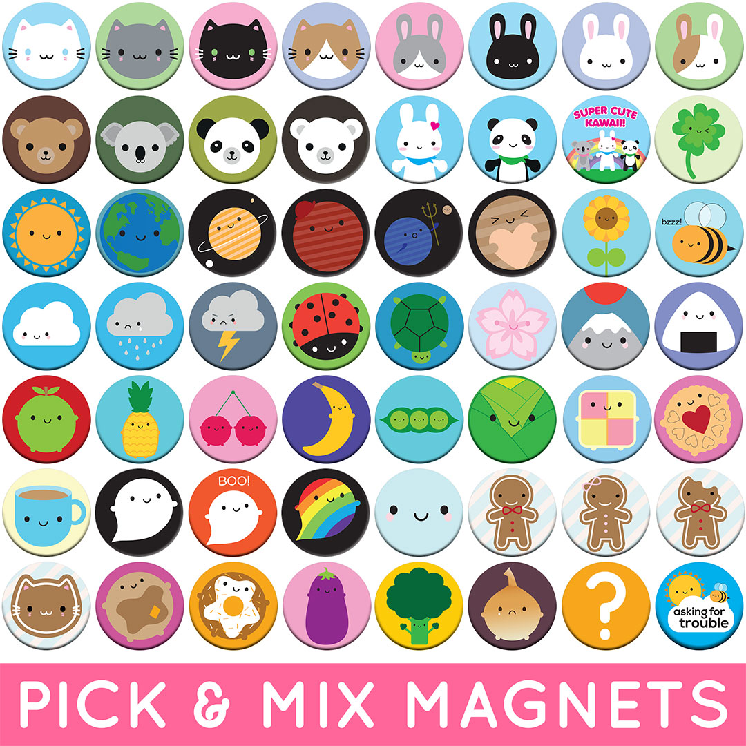 All currently available fridge magnet designs