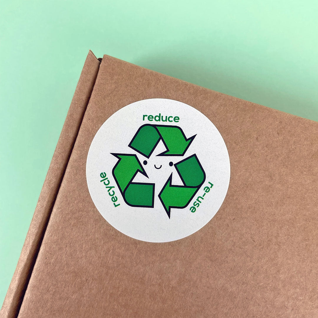 Close up of a sticker decorating a package