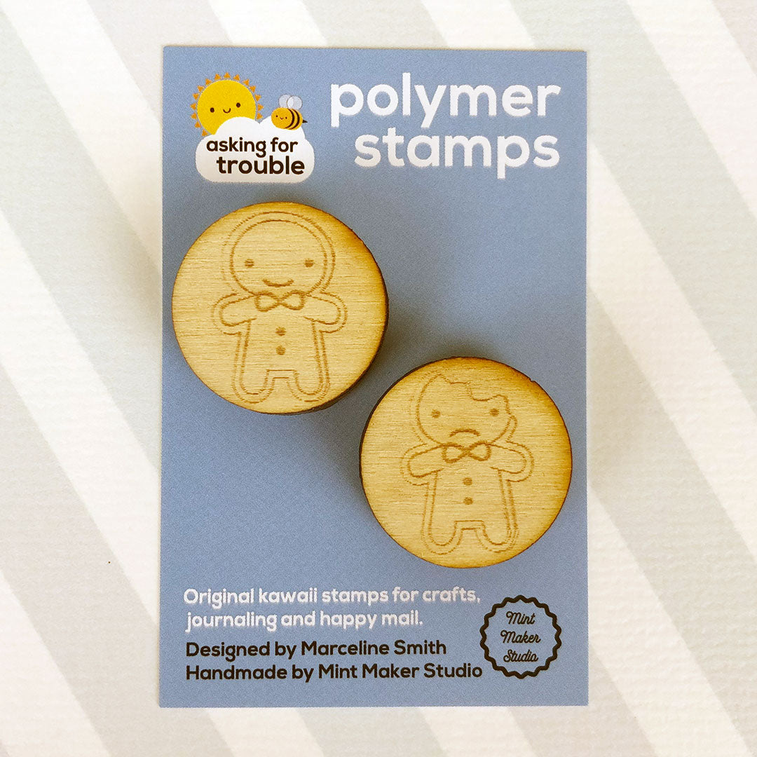 The 2 stamps together on an illustrated backing card