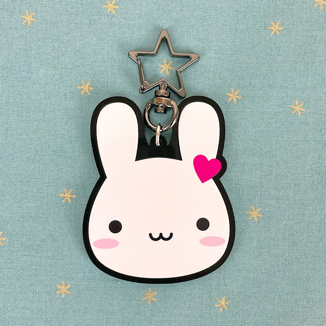 Metal bunny store keychain