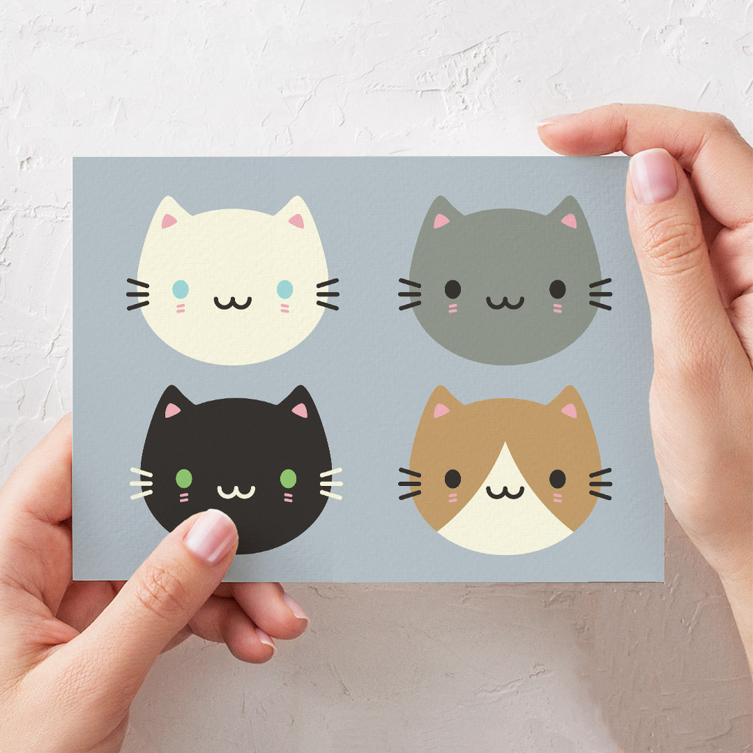 Mockup of card with hands to show scale (A6)