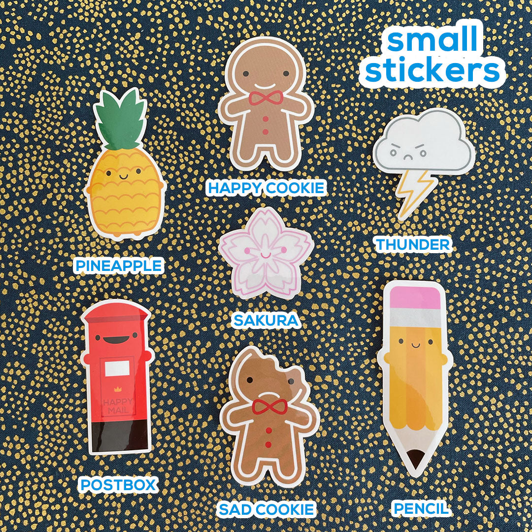 All small stickers with the character name displayed