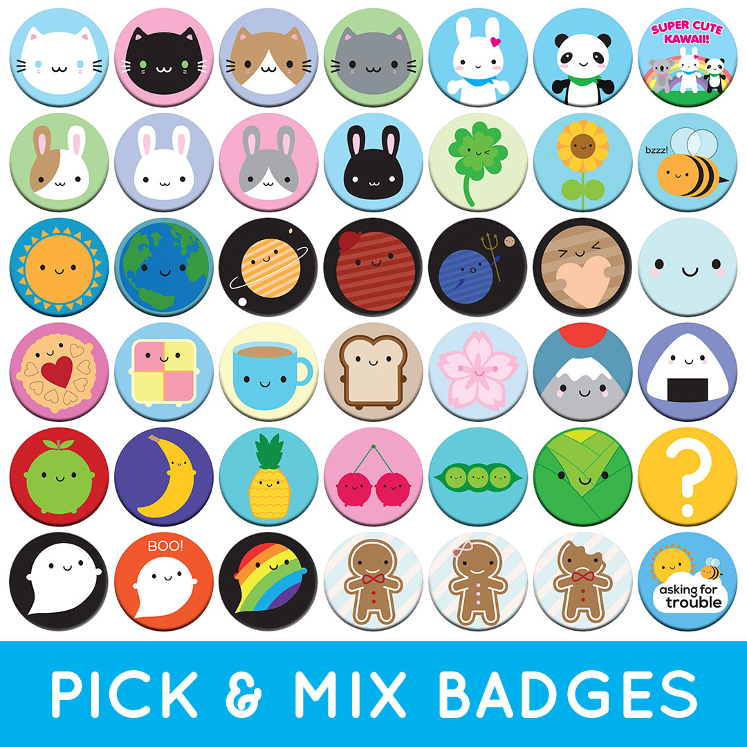 All currently available badge designs 