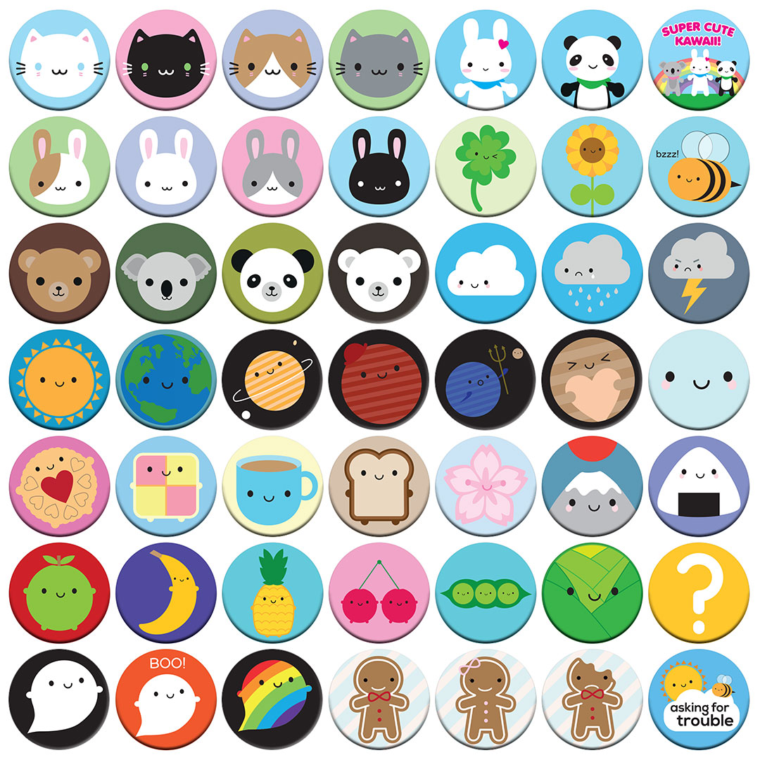 All currently available badge designs 