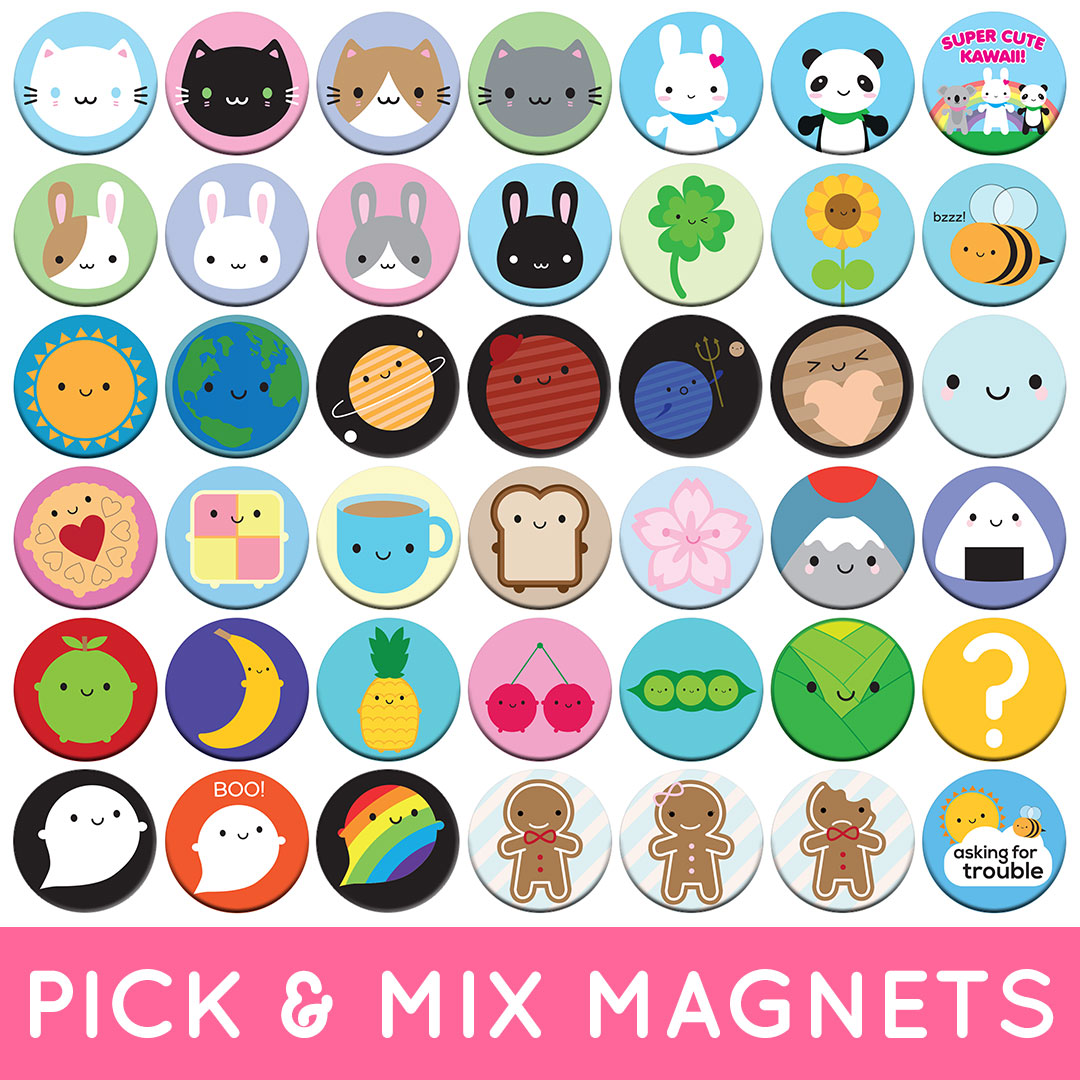 All currently available fridge magnet designs 