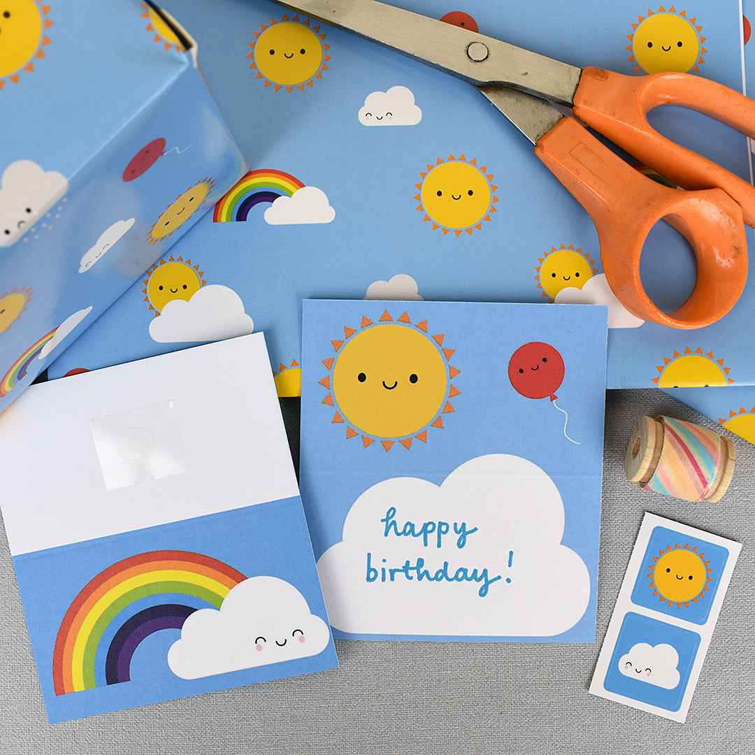 The Kawaii Skies gift tags with matching wrapping paper and stickers (now discontinued)
