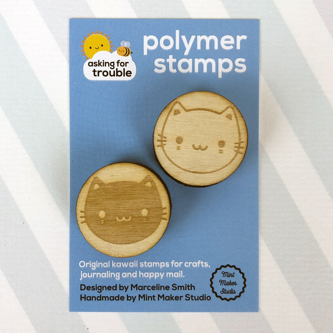 The 2 stamps together on an illustrated backing card