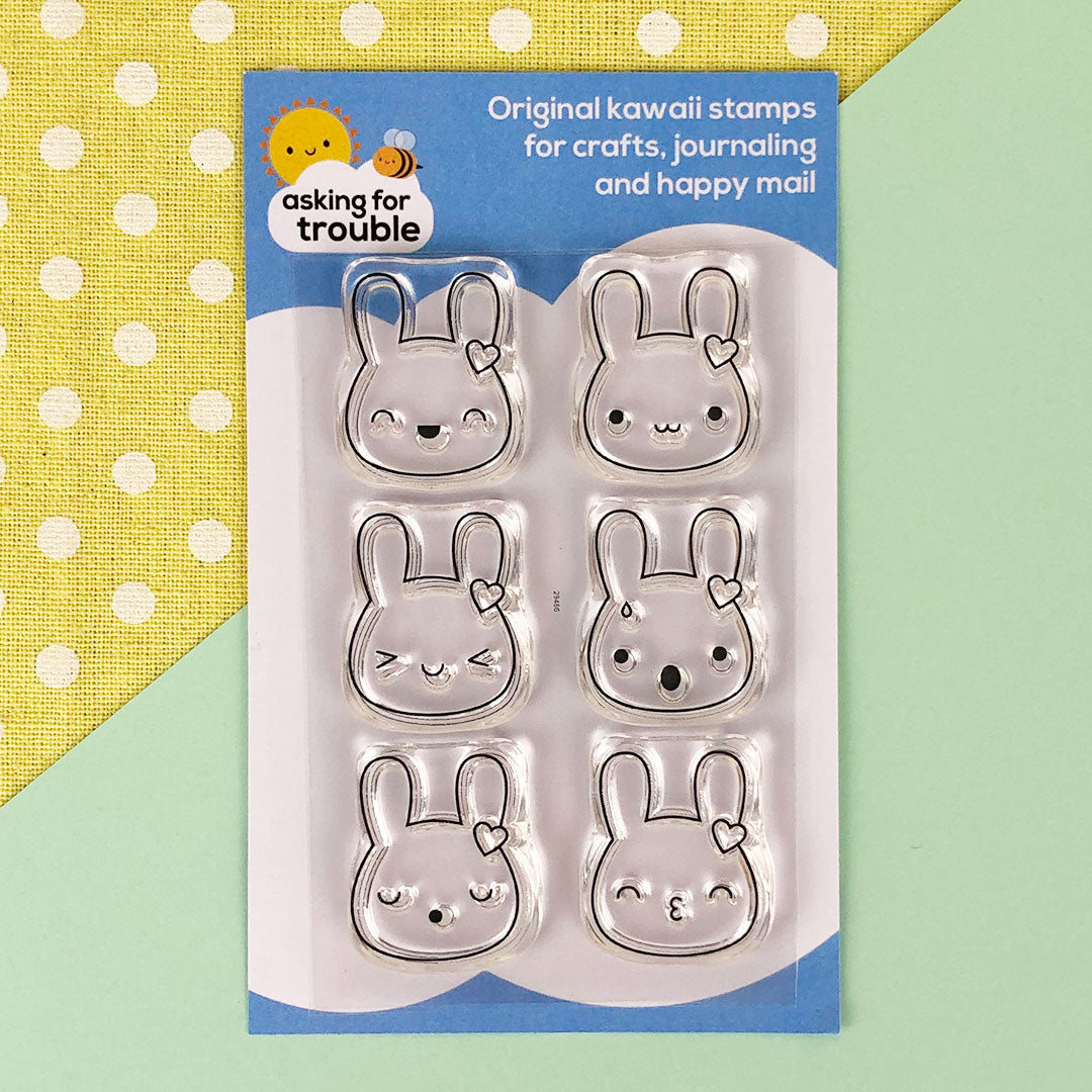 Kawaii Bunny Emotions Clear Stamps Set