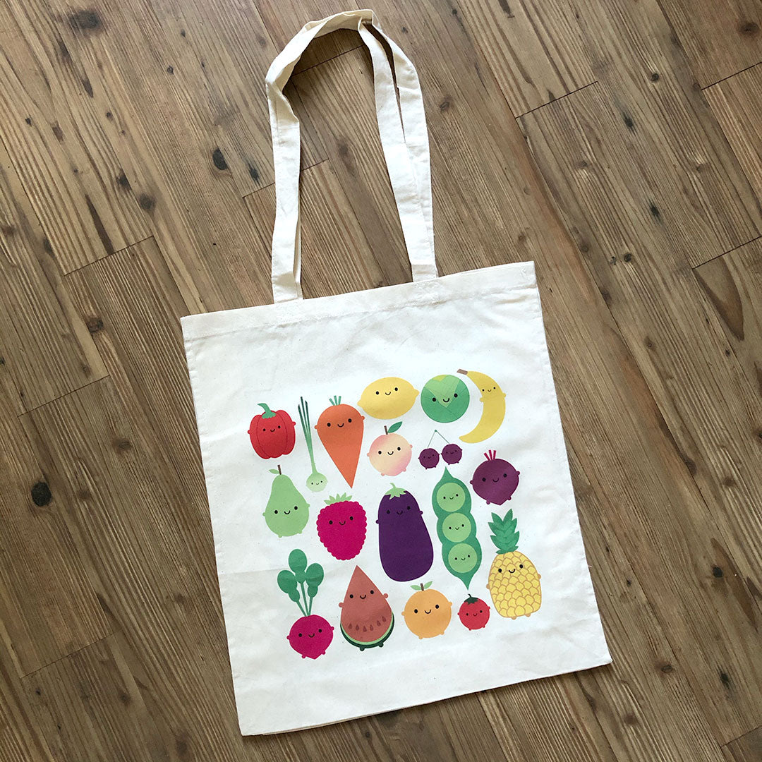 Full length image of the 5 A Day shopper bag to show handle length