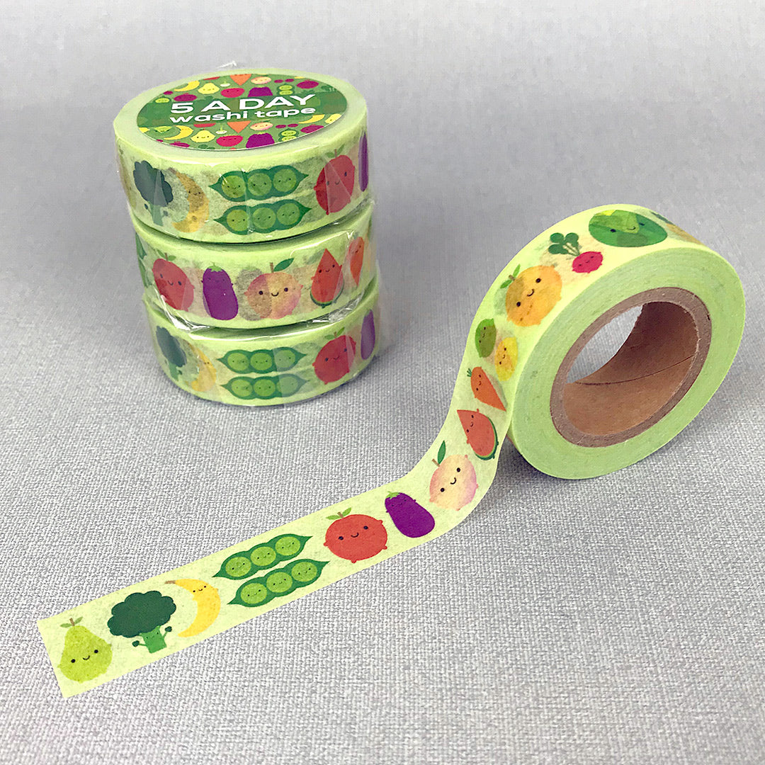 5 A Day Fruit & Vegetables Kawaii Washi Tape