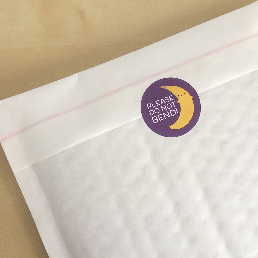 Padded envelope sealed with a Do Not Bend sticker