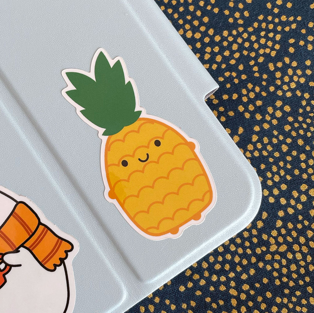 Baby Pineapple vinyl sticker on an iPad case
