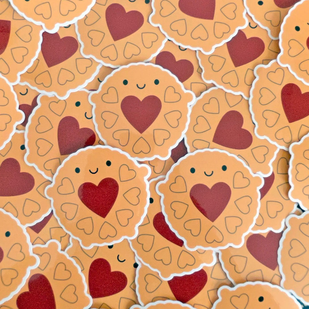 A scattered pile of Jammie Dodger stickers
