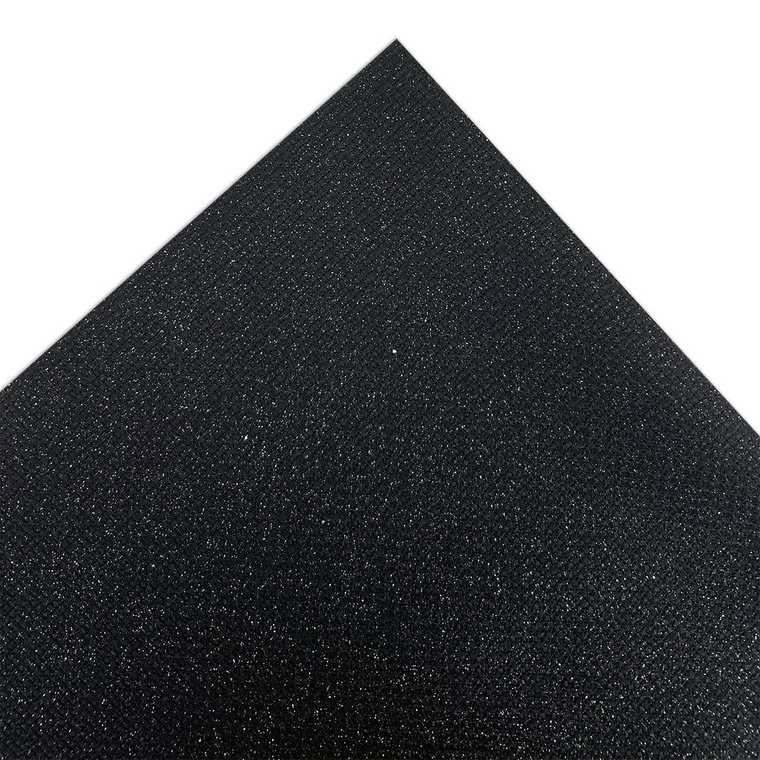 black aida fabric with sparkly glitter